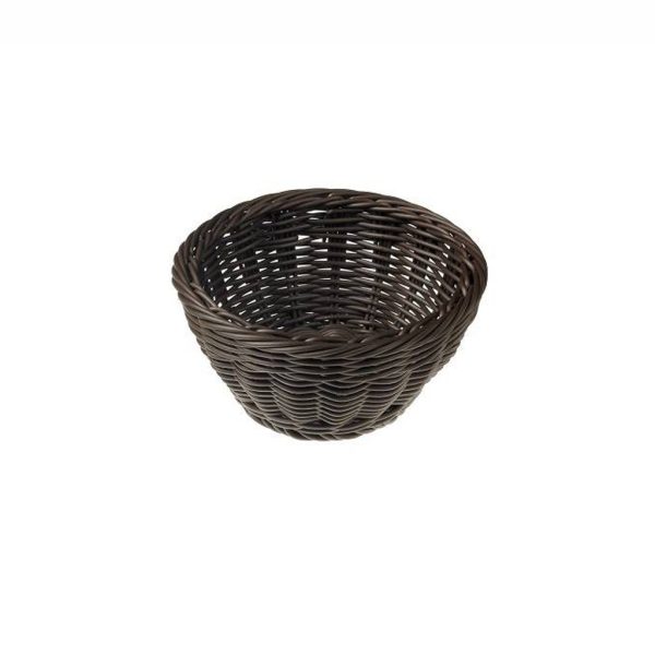 CESTINO TONDO cm.19 POLYRATTAN MARRONE