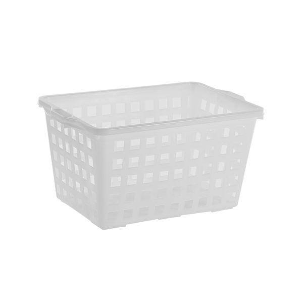 CESTA RETTANGOLARE FORATA CM.63x45x35 BIANCO