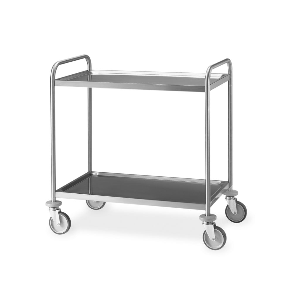 CARRELLO 2/PIANI SALDATO CM.109X59X95H KG.150 INOX