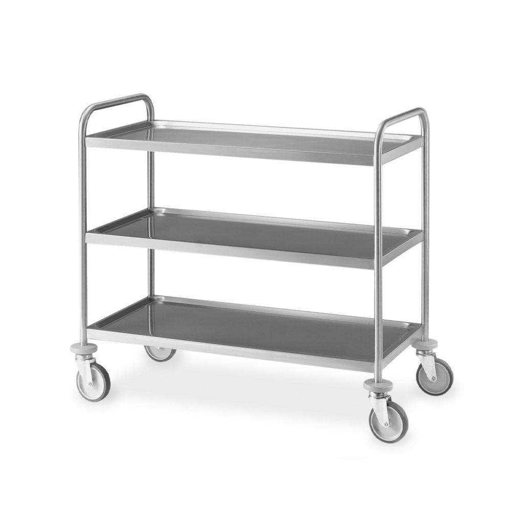 CARRELLO 3/PIANI SALDATO CM.109X59X95H KG.200 INOX