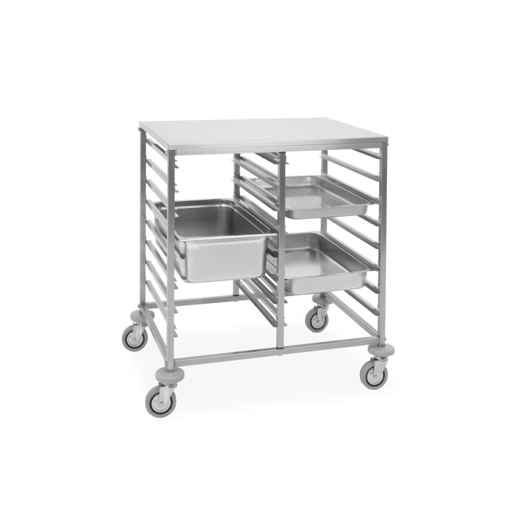 CARRELLO PORTA GN 1/1 C8+8 CM.73X54X89H INOX