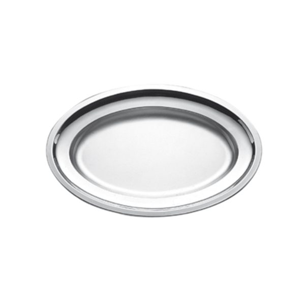 VASSOIO OVALE C/BORDO ECO CM.44×29 INOX