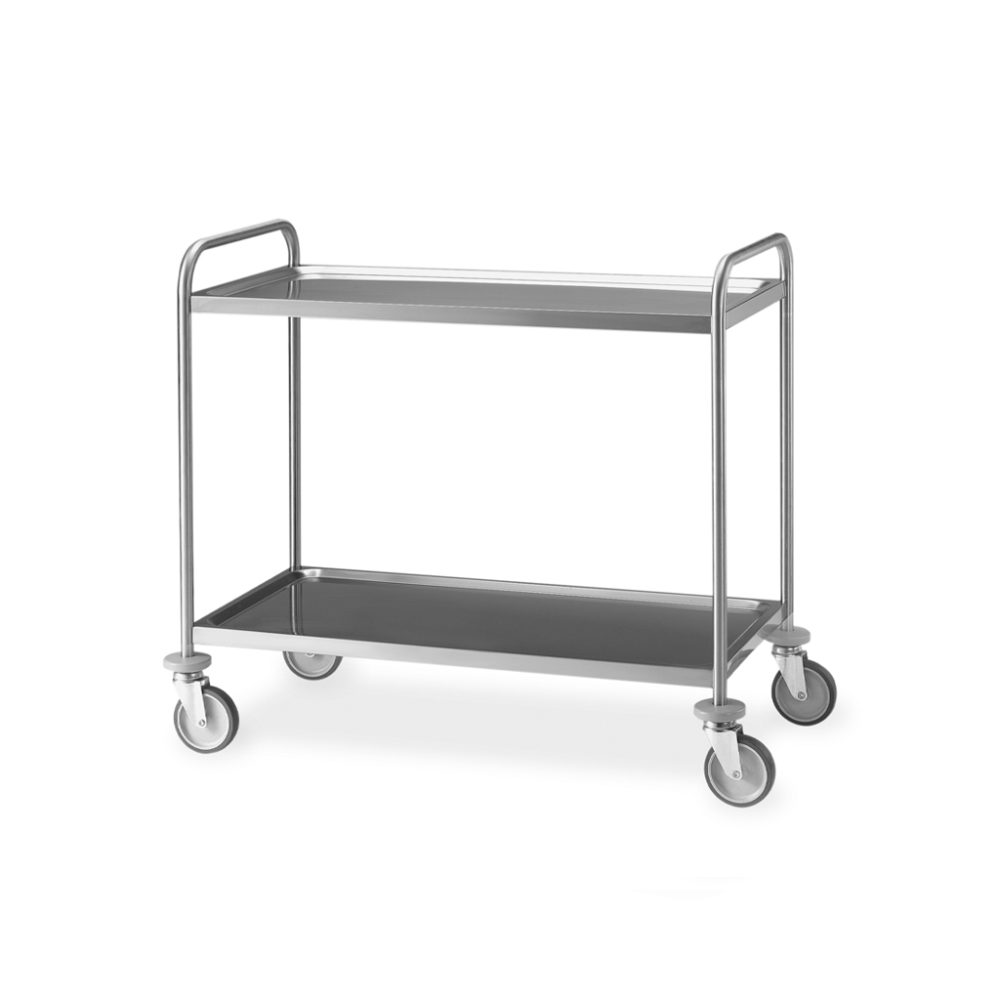 CARRELLO 2/PIANI CM.80X50X95H KG.140 INOX