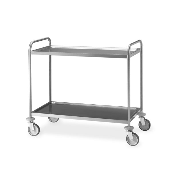 CARRELLO 2/PIANI CM.100X50X95H KG.140 INOX