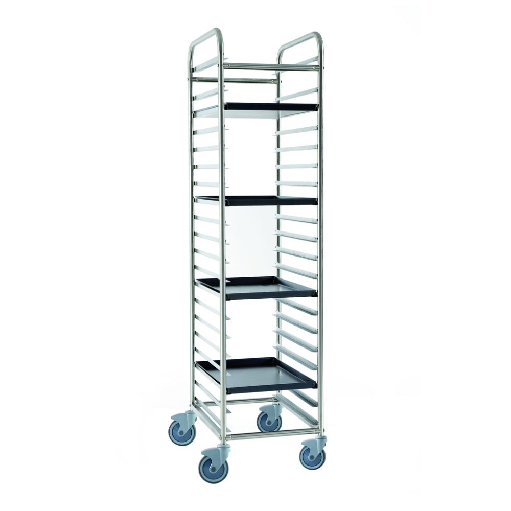 CARRELLO PORTA TEGLIE 60X40 P20 CM.49X66X184H INOX