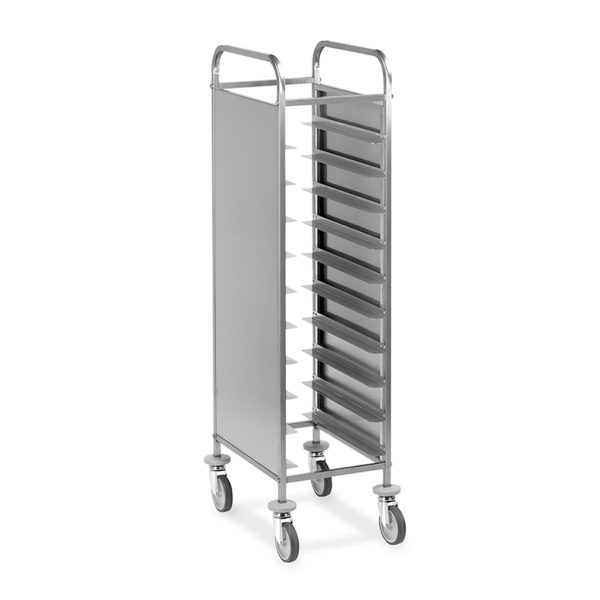 CARRELLO PORTA GN 1/1 L10 2 LATI CHIUSI CM.45x60x150H INOX