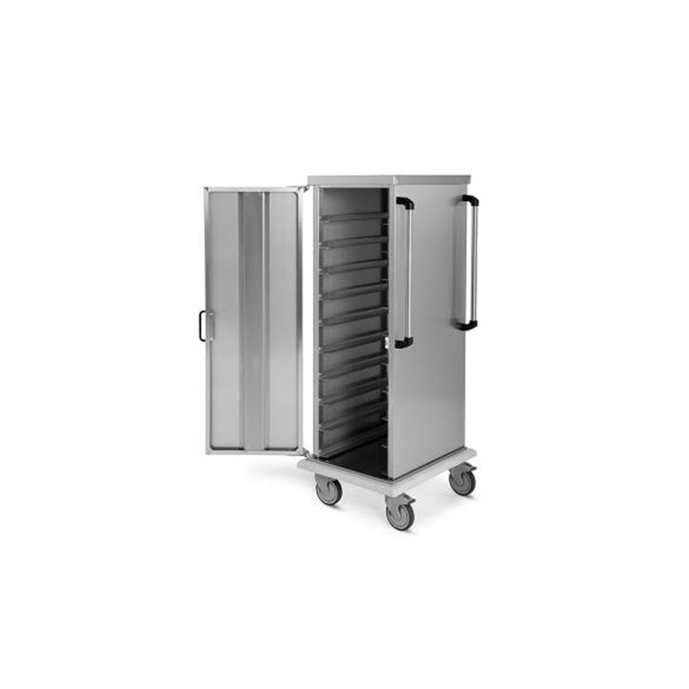 CARRELLO ARMADIATO PORTA GN 1/1 C15 CM.52X65X142H INOX