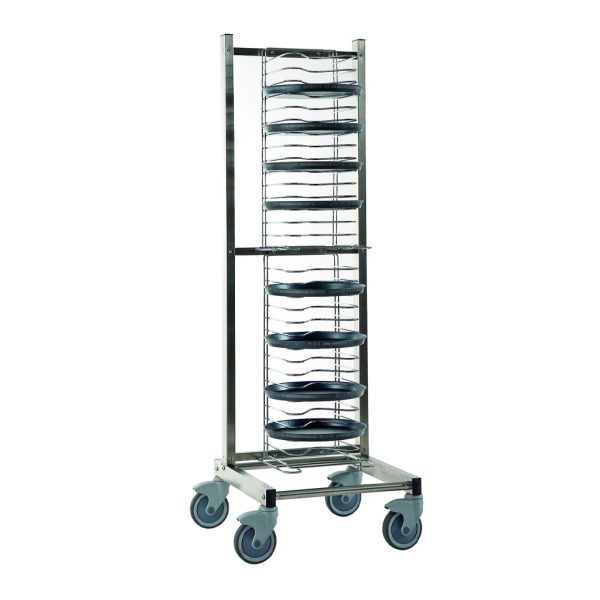 CARRELLO PORTA TEGLIE TONDE P20 CM.50X50X160 INOX