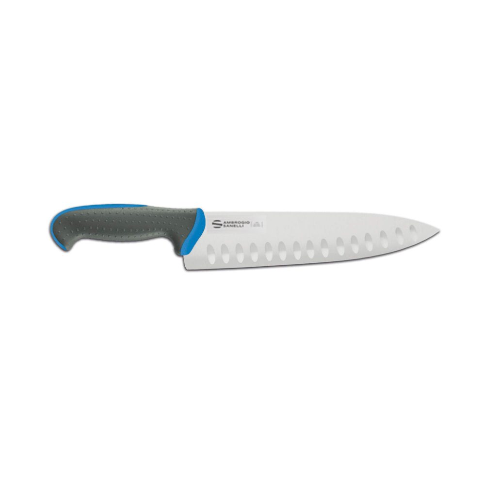 COLTELLO TRINCIANTE ALVEOLATO CM. 24 BLU