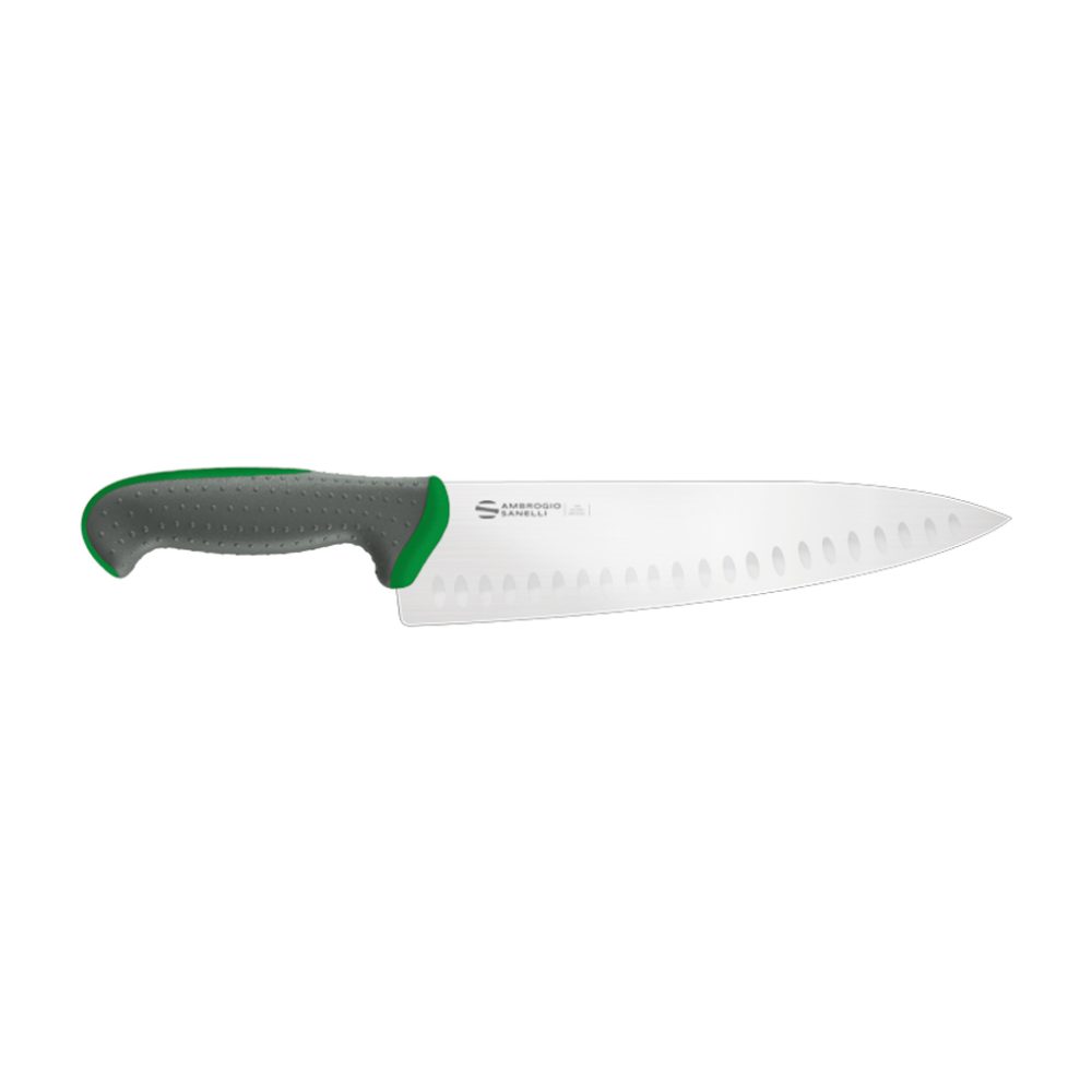 COLTELLO TRINCIANTE ALVEOLATO CM. 24 VERDE