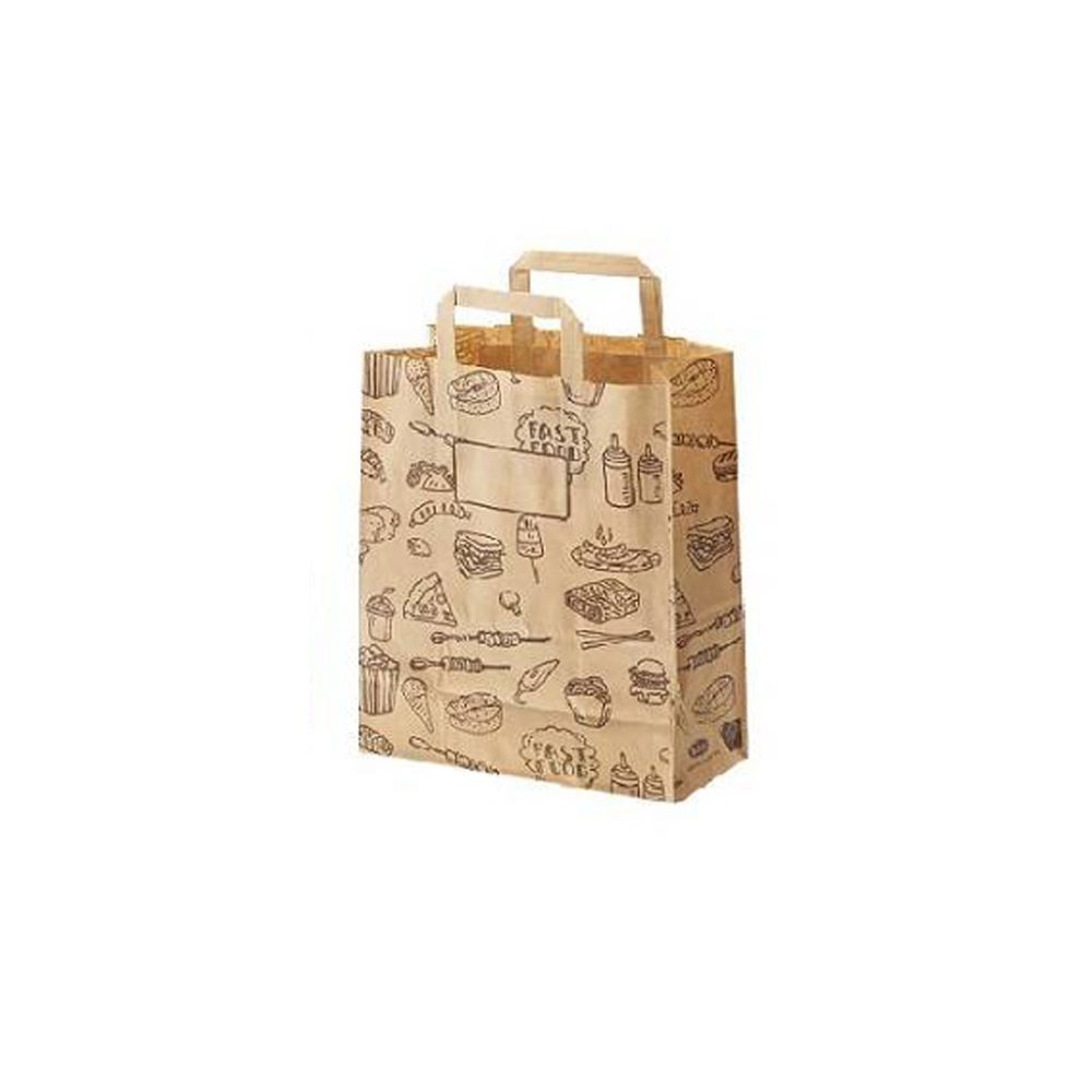 CT.250 PZ SHOPPER CM.20X10X32H CARTA AVANA LOGATA