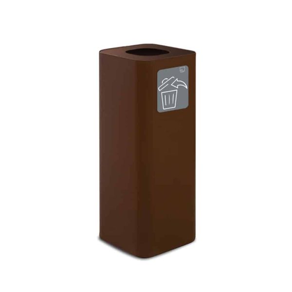 BIDONE QUADRATO 30X30 H.80 LT.60 CORTEN