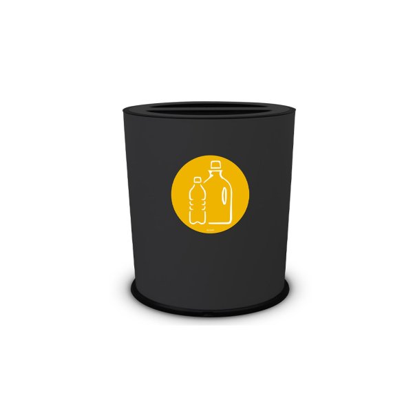 BIDONE TONDO 2 SCOMPARTI LT 20 CAD CON COPERCHIO NERO 35XH40