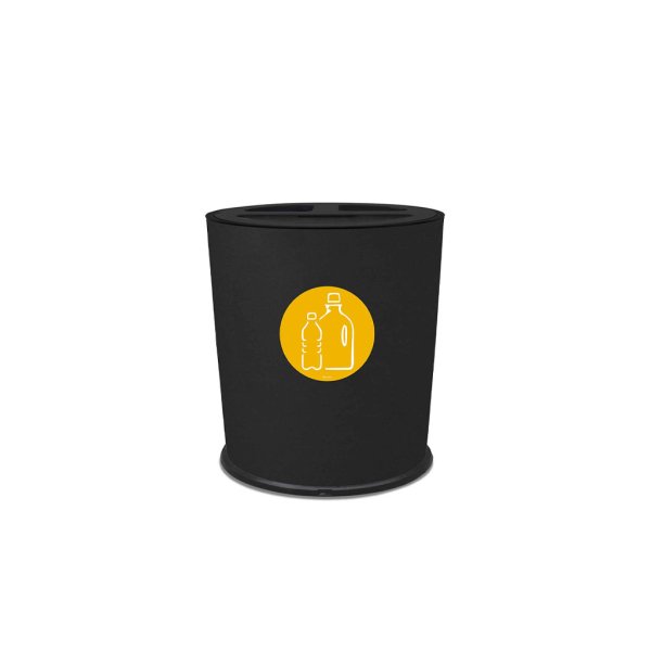 BIDONE TONDO 3 SCOMPARTI LT 12 CAD CON COPERCHIO NERO 35XH40