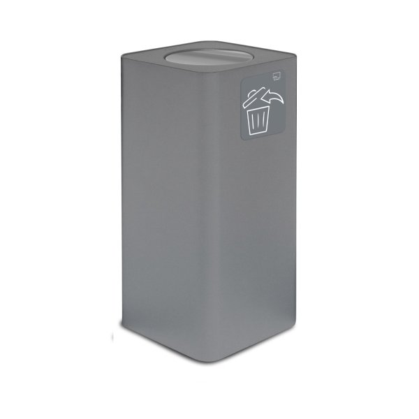 BIDONE CON BASCULANTE 100 LT GRIGIO CM.38X38H80 INDIFFERENZIATA