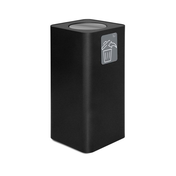 BIDONE CON BASCULANTE 100 LT NERO CM.38X38H80 INDIFFERENZIATA