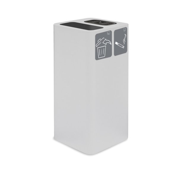 BIDONE 100 LT CON COPERCHIO+POSACENERE BIANCO 38X38H80