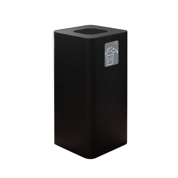 BIDONE CON COPERCHIO 100 LT NERO CM.38X38H80 INDIFFERENZIATA